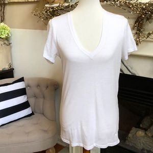 White V-neck Tee